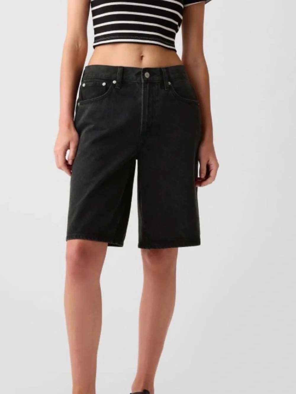 GAP Mid-rise long line denim shorts